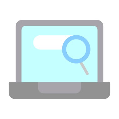 Büyüteç simgesi, düz stil, arama sembolü. Vektör illüstrasyonu