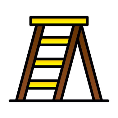 Merdiven simgesi renk ana hatları vektörü