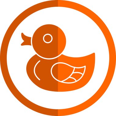 Kauçuk ördek ikonu. Vektör illüstrasyonu