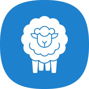 Koyun yassı simgesi, vektör illüstrasyonu 