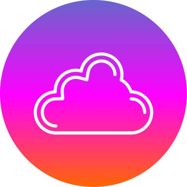 Basit Bulutlu hava simgesi, vektör illüstrasyonu