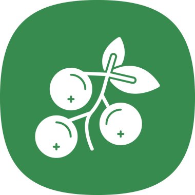 Kızılcık yassı ikonu. vektör illüstrasyonu 