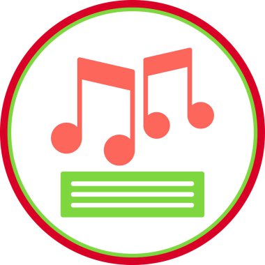 Müzik notaları web simgesi tasarımı 