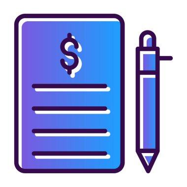 İşaretli kağıt simgesi. Taslak renk biçimi. vektör illüstrasyonu.