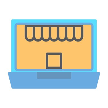 Çevrimiçi depolama web simgesi basit illüstrasyon 