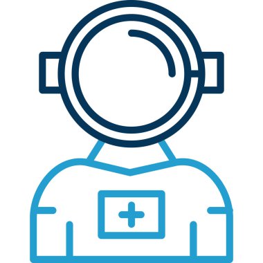 astronot simgesi vektör simgesi. Doğrusal biçim işareti