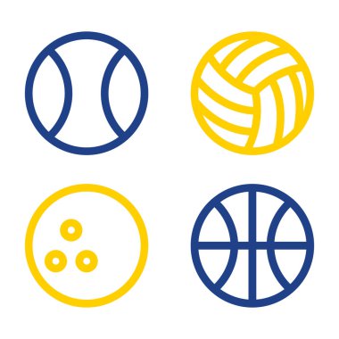 Basketbol topu simgeleri seti