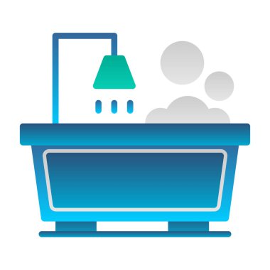 banyo ve duş düz vektör simgesi.