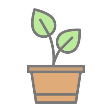 Saksı bitkisi. Web simgesi basit illüstrasyon 