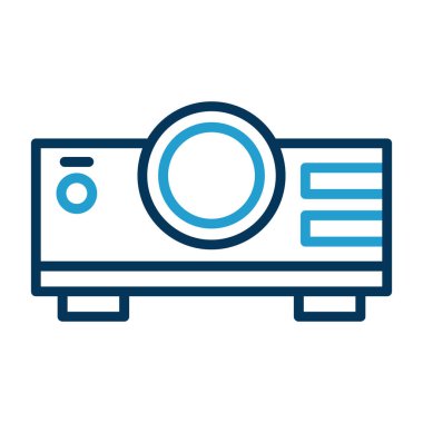 Projektör simgesi, vektör illüstrasyonu 