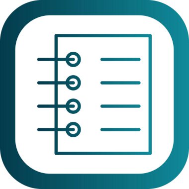 Modern Not Defteri simgesinin vektör illüstrasyonu                            