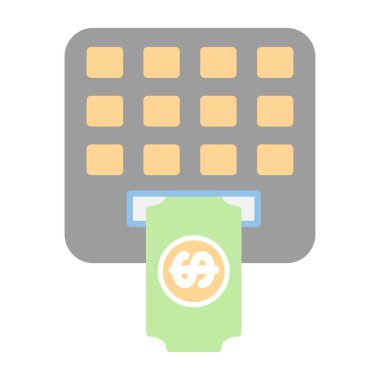 atm makine simgesi, vektör illüstrasyonu basit tasarım