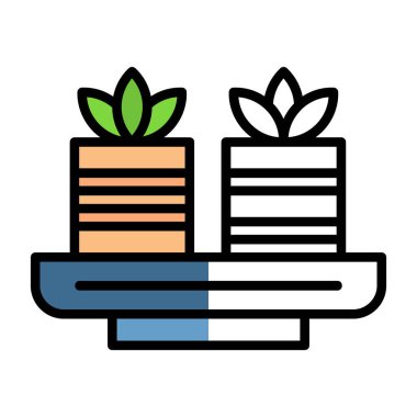 bitki otu renk ikonu vektör illüstrasyonu