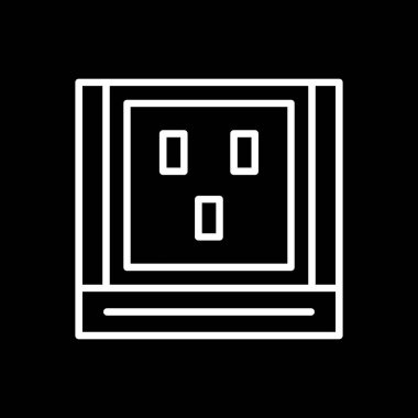 Soket simgesi vektörü, tasarım illüstrasyonu 