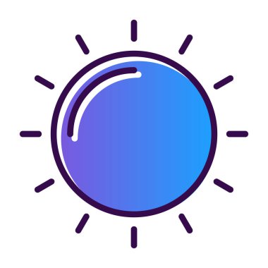 Güneş ikonu vektör illüstrasyonu. Güneş ışığı. izole kontur sembolü