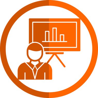 Bir sunum simgesinin vektör illüstrasyonu 