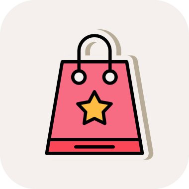 Alışveriş poşeti simgesi, vektör illüstrasyonu