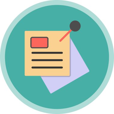 Yapışkan notlar web simgesi basit illüstrasyon arkaplanı 