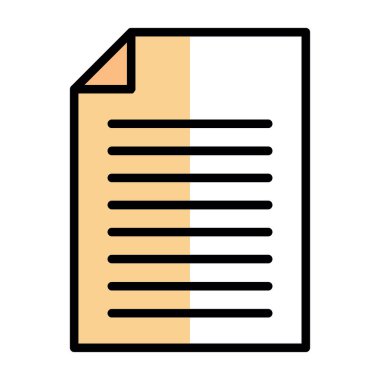 belge simgesi, vektör illüstrasyonu basit tasarım