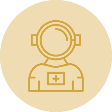 astronot simgesi vektör simgesi. Doğrusal biçim işareti