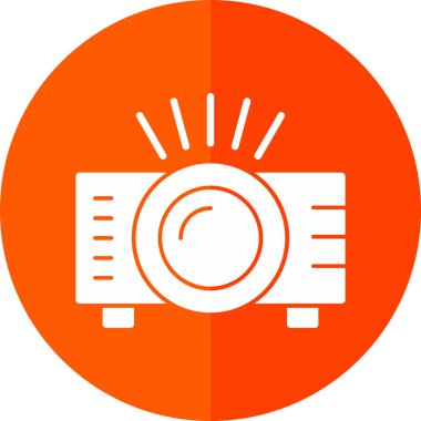 Projektör simgesi, vektör illüstrasyonu 
