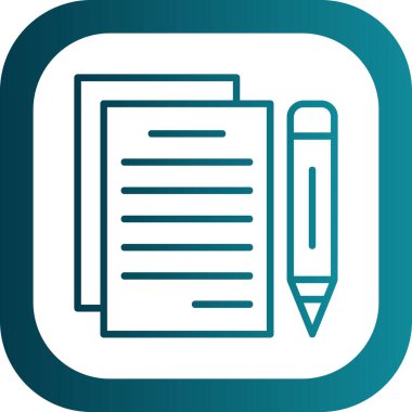 belge ve kalem. Web simgesi basit illüstrasyon