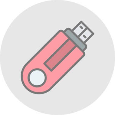 Usb satır simgesi. Tasarım için web şarkısı.