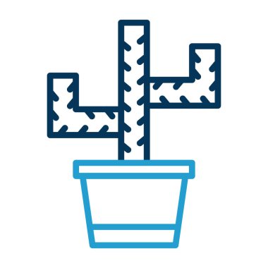 Kaktüs simgesi web ve mobil uygulama tasarımınız için beyaz arkaplanda izole edildi 