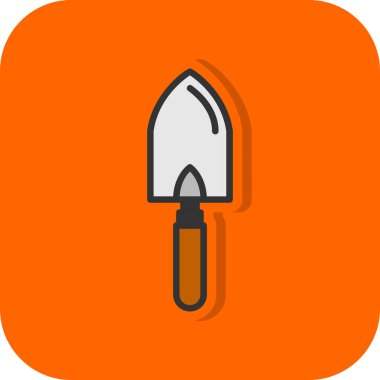 Trowel düz simgesi, vektör illüstrasyonu