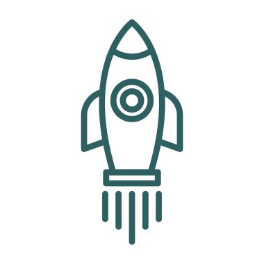 Roket. Web simgesi basit illüstrasyon 