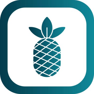 Ananas. Web simgesi basit illüstrasyon 