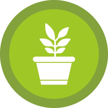 Saksı bitkisi. Web simgesi basit illüstrasyon