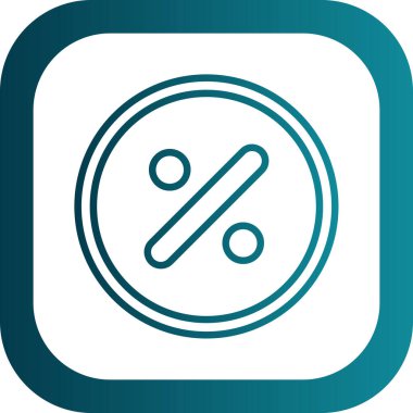 Basit yüzde simgesi, vektör illüstrasyonu