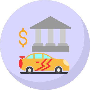 araba kazasında simge vektör çizim