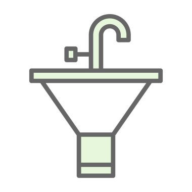 Banyo Lavabosu Web simgesi basit illüstrasyon 