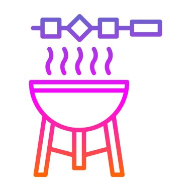 Barbekü. Web simgesi basit illüstrasyon