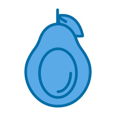 Basit Avokado simgesi, vektör illüstrasyonu