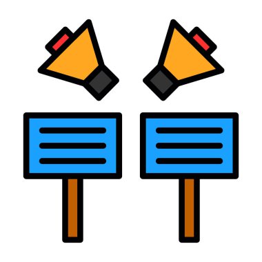 Megafon ikonu vektör illüstrasyonu