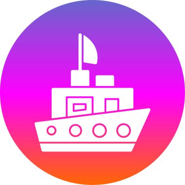 Gemi. Web simgesi basit illüstrasyon