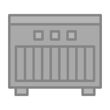 Hava kompresör simgesi. Hava kompresör vektör simgesi web için anahat çizimi