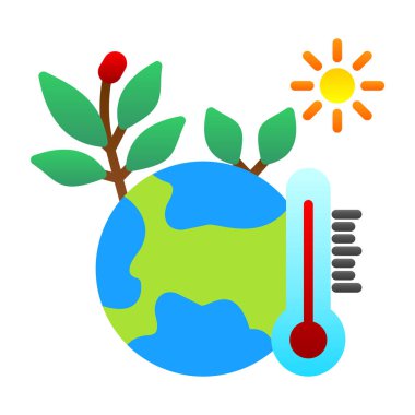 Küresel Isınma simgesi vektör çizimi