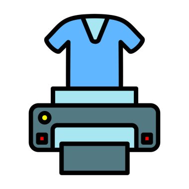 DTG Yazıcı Isometric illüstrasyon vektör simgesi  