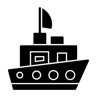 Gemi. Web simgesi basit illüstrasyon