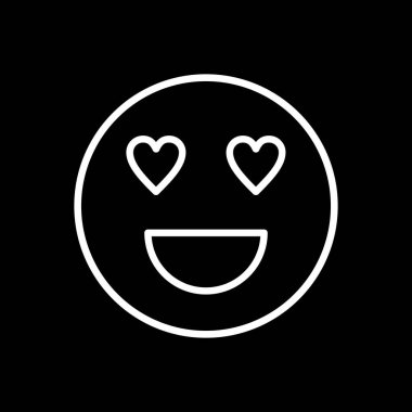 aşk emojisi simgesi, vektör illüstrasyonu