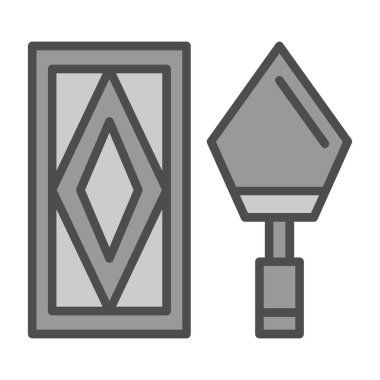 Basit tuğla duvar simgesi, vektör illüstrasyonu