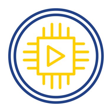 çip simgesi, vektör illüstrasyonu basit tasarım