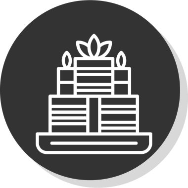 Doğum günü Keki simgesi, vektör illüstrasyonu