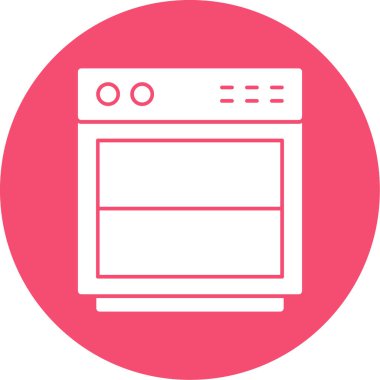 Mutfak ve ev ikonu, bulaşıkçı sembolü, modern illüstrasyon 