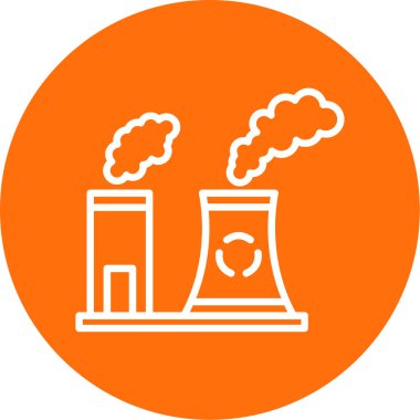 Fabrika kirliliği simgesi, vektör illüstrasyonu basit tasarım