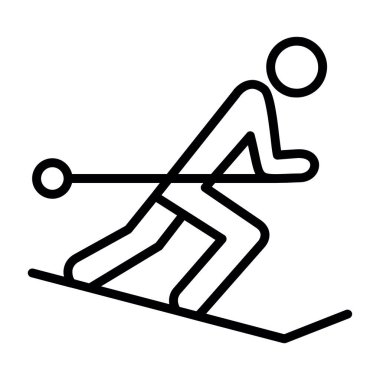 Düz kayak simgesinin vektör grafiği 
